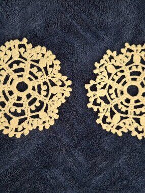 2 Handmade Crochet White Doilies